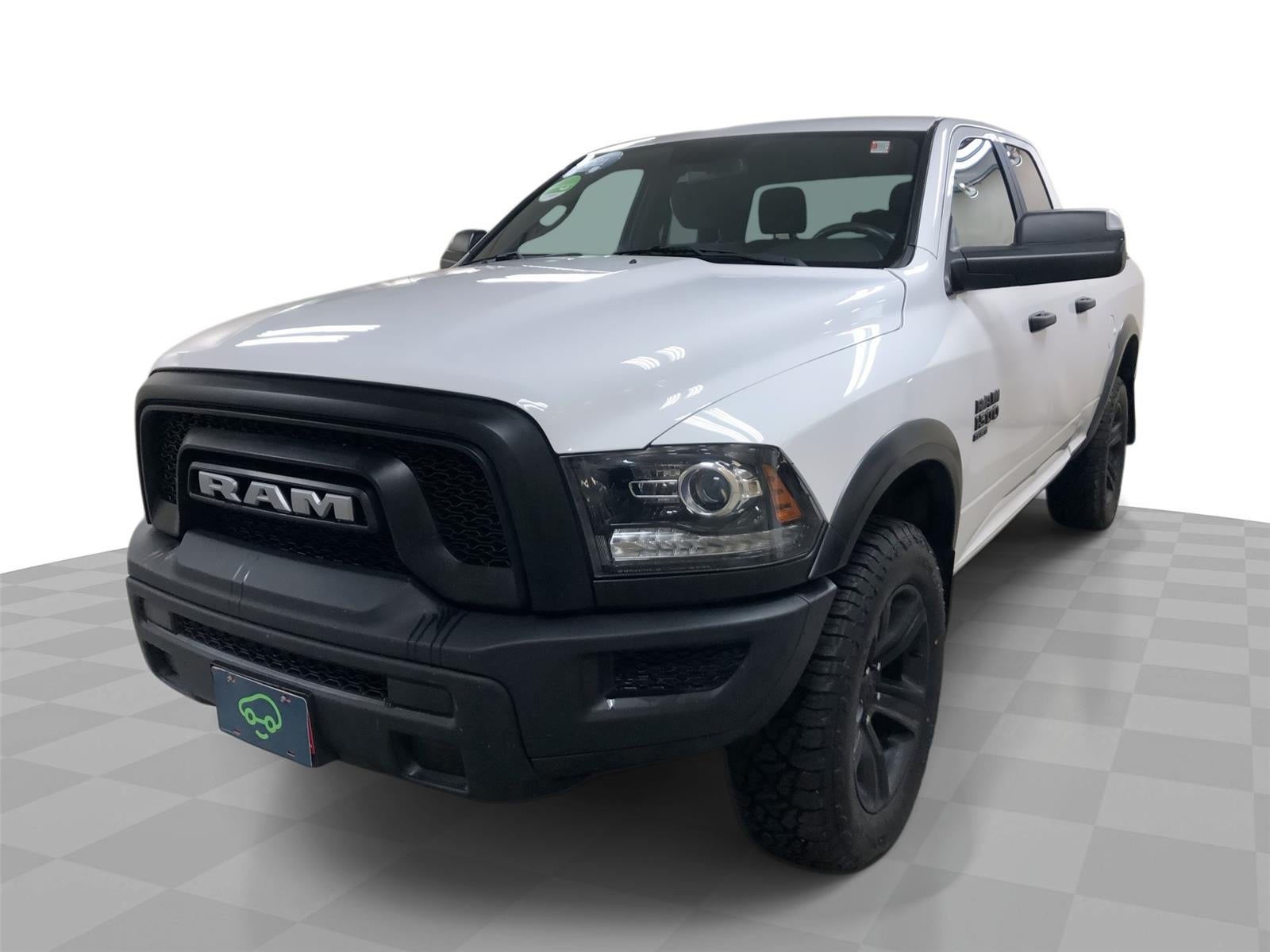2021 RAM 1500 Classic Warlock Quad Cab 4x4 6'4" Box in White — front three-quarter view