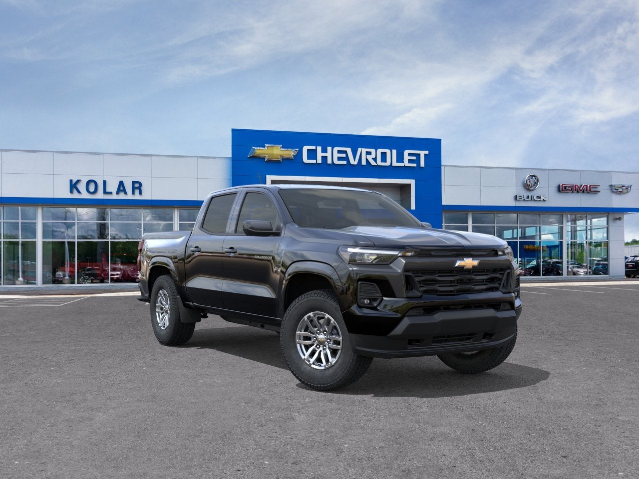 2026 Chevrolet Colorado LT in Black — front three-quarter view