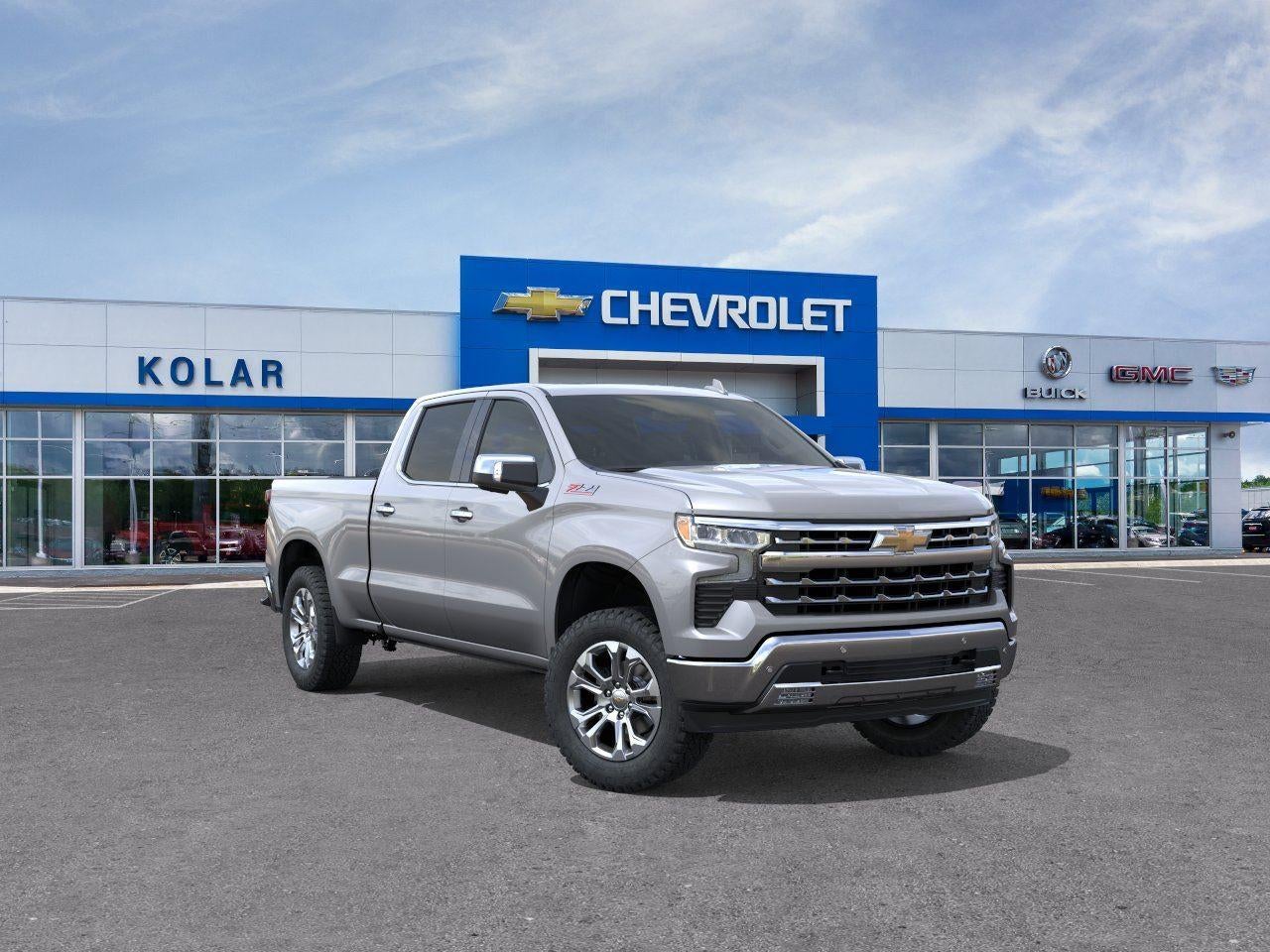 2026 Chevrolet Silverado 1500 LTZ in Sterling Gray Metallic — front three-quarter view