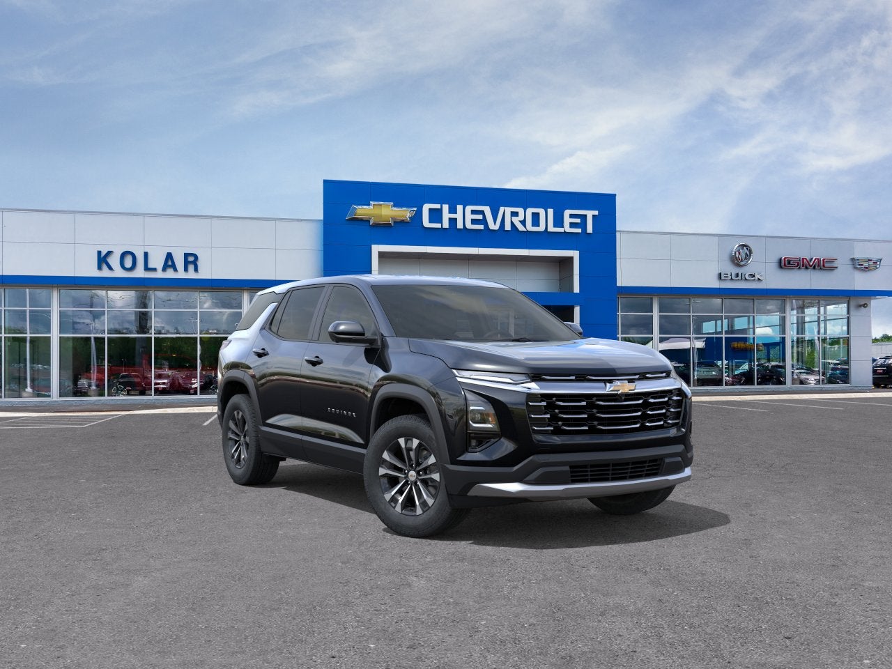 2027 Chevrolet Equinox LT in Mosaic Black Metallic — front three-quarter view