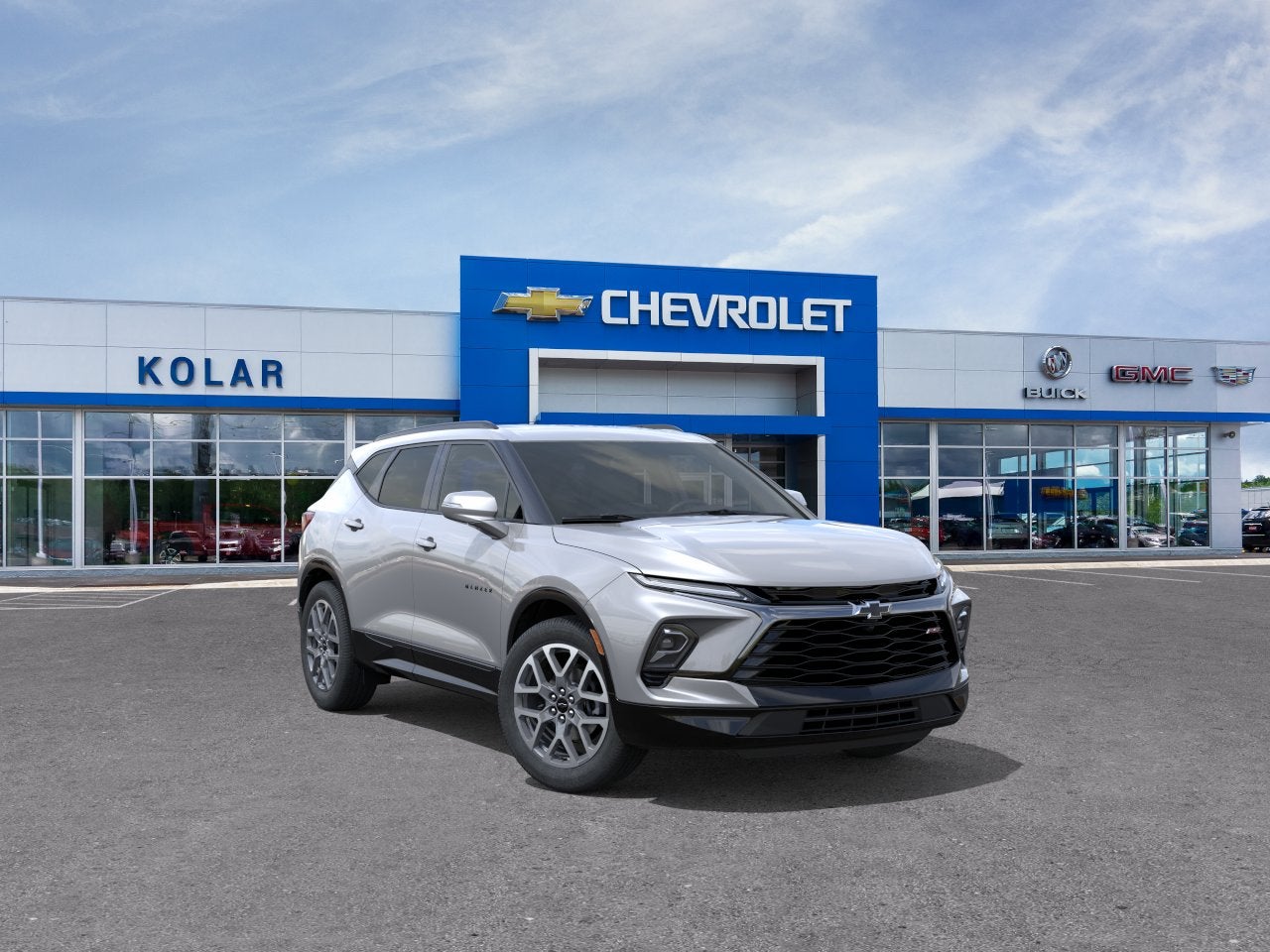 2026 Chevrolet Blazer RS in Sterling Gray Metallic — front three-quarter view
