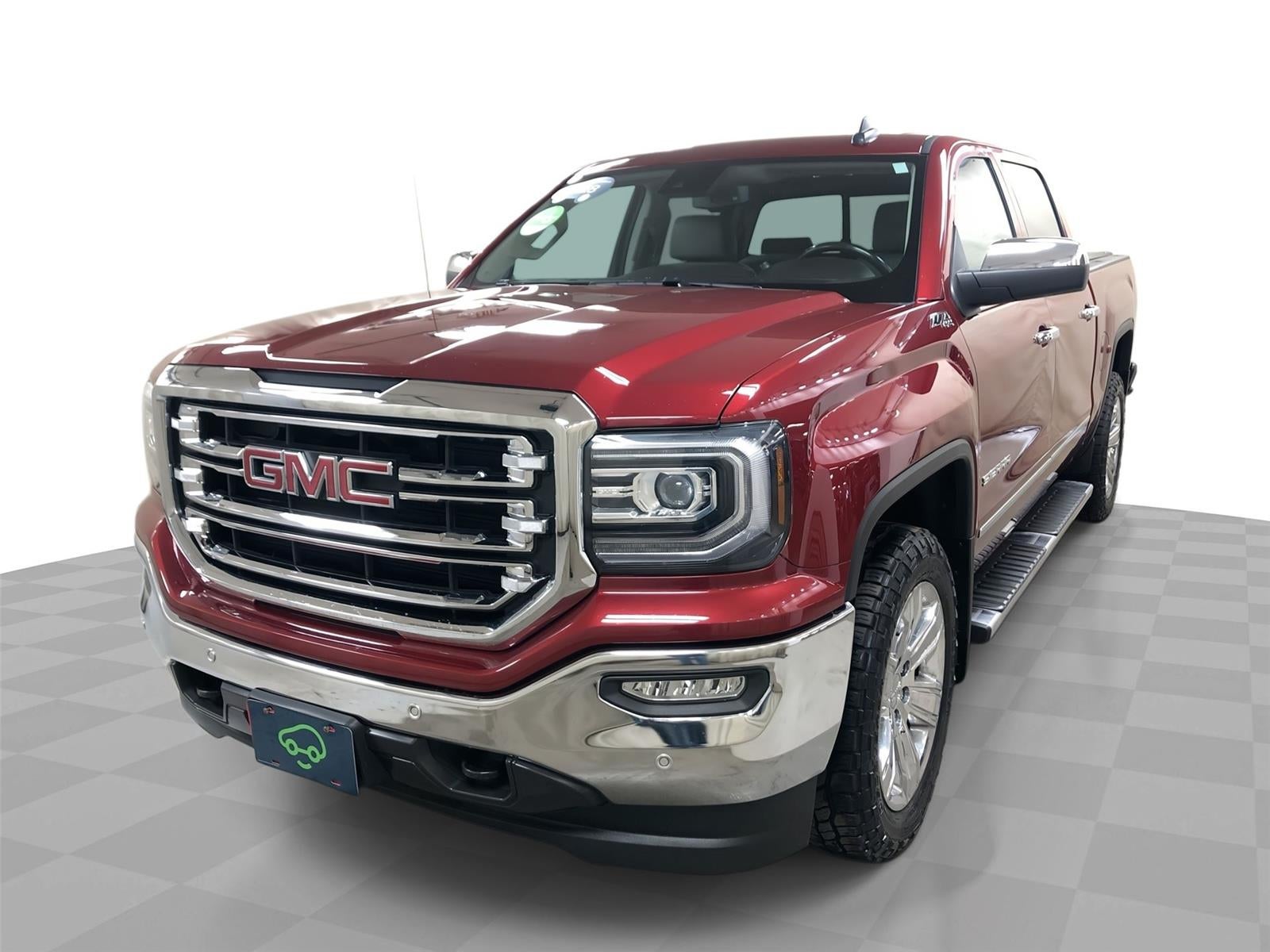 2018 GMC Sierra 1500 SLT in Red Quartz Tintcoat — front three-quarter view
