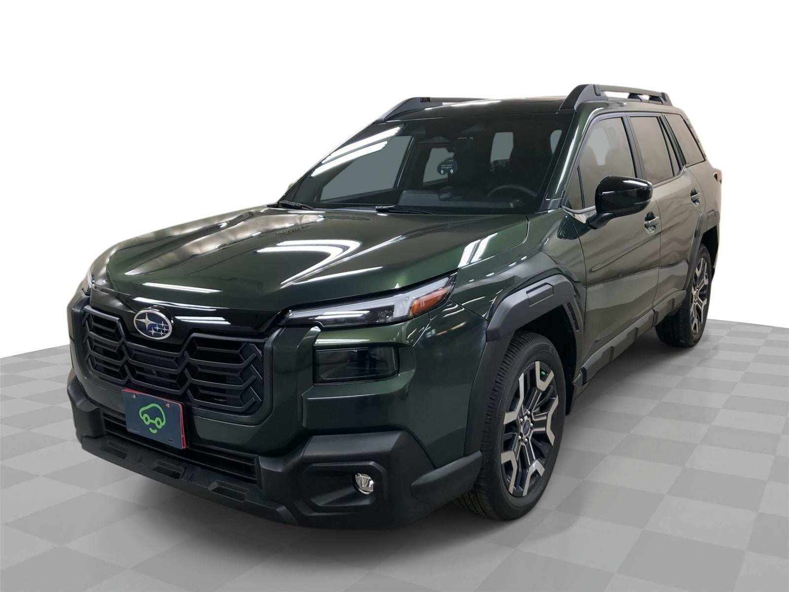 2026 Subaru Outback Touring XT in Green — front three-quarter view