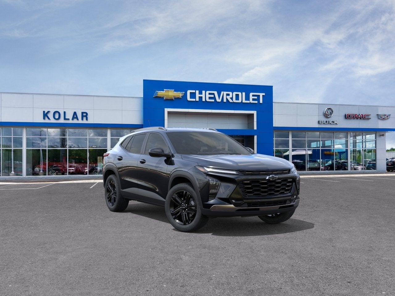 2026 Chevrolet Trax ACTIV in Mosaic Black Metallic — front three-quarter view