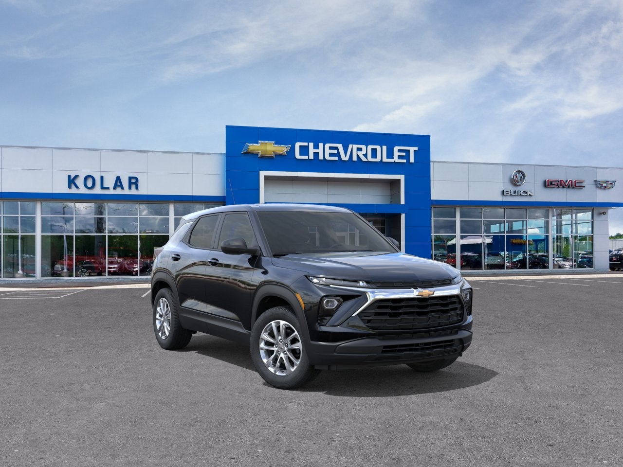 2026 Chevrolet Trailblazer LS in Mosaic Black Metallic — front three-quarter view